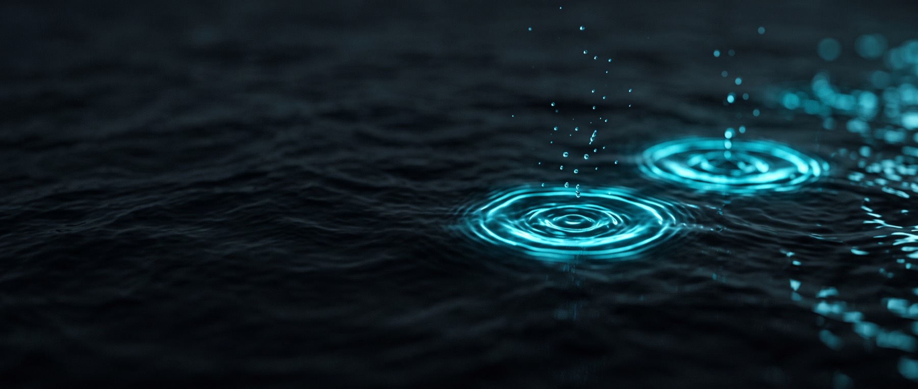 Bioluminescent ripple rings